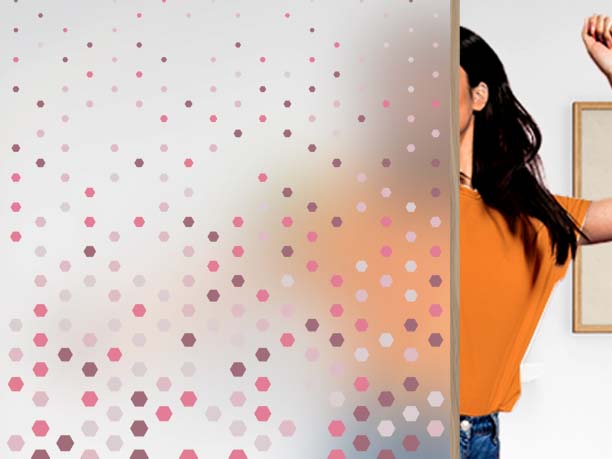  Customisable decorative film with hexagonal degressive pattern Bee. Luminis Films
