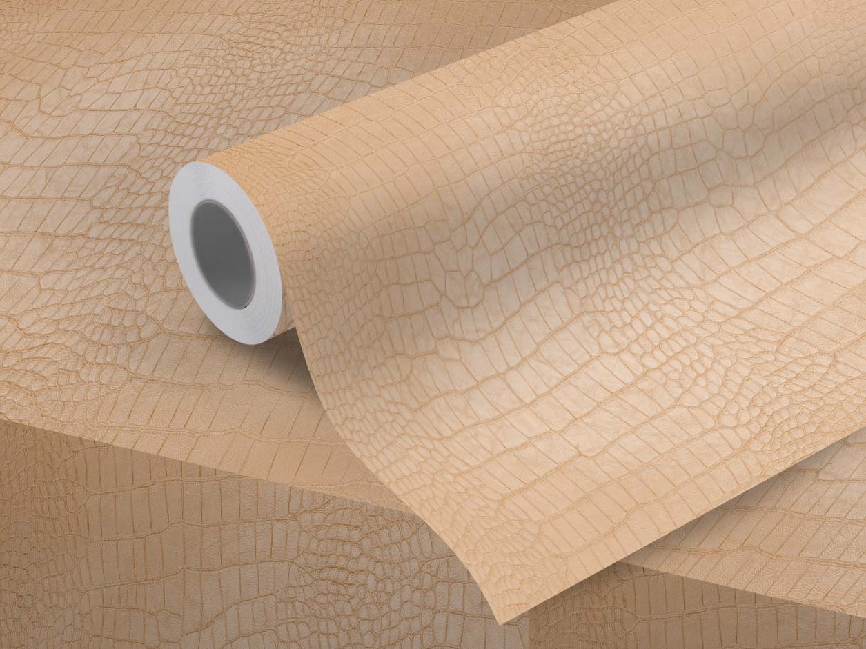 Beige leather boa pastille colour