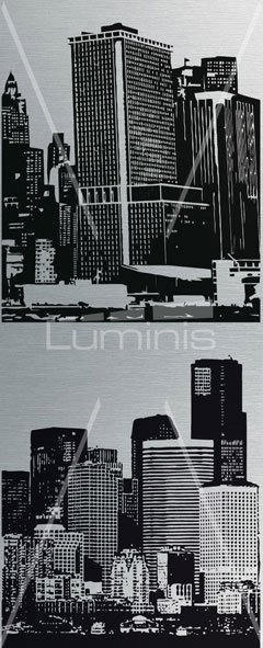 Film sticker stainless steel background SKYLINE Luminis Films