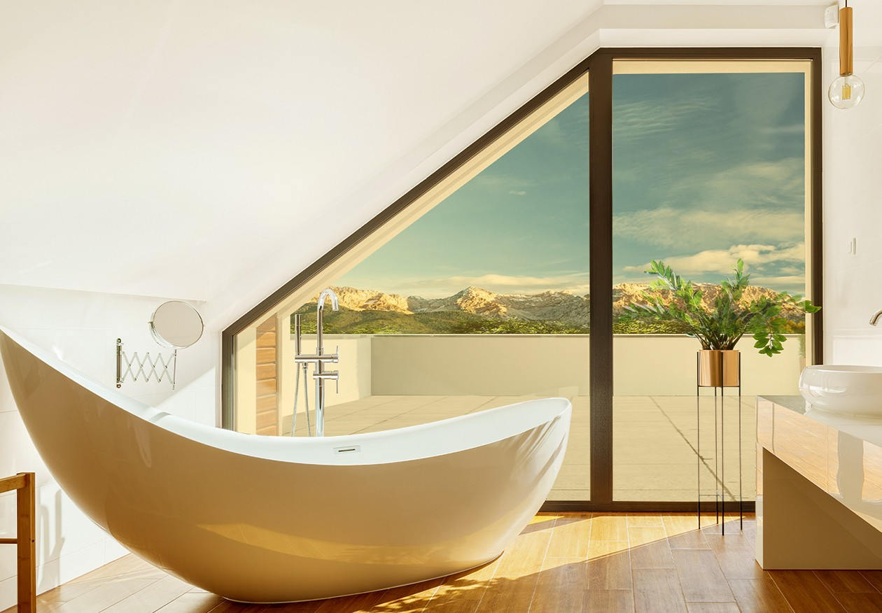 - Luminis Films - Individual film for one-way mirror glass, gold colour, interior view