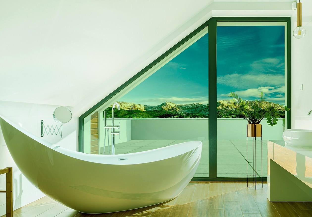 - Luminis Films - Individual film for one-way mirror glass green colour interior view