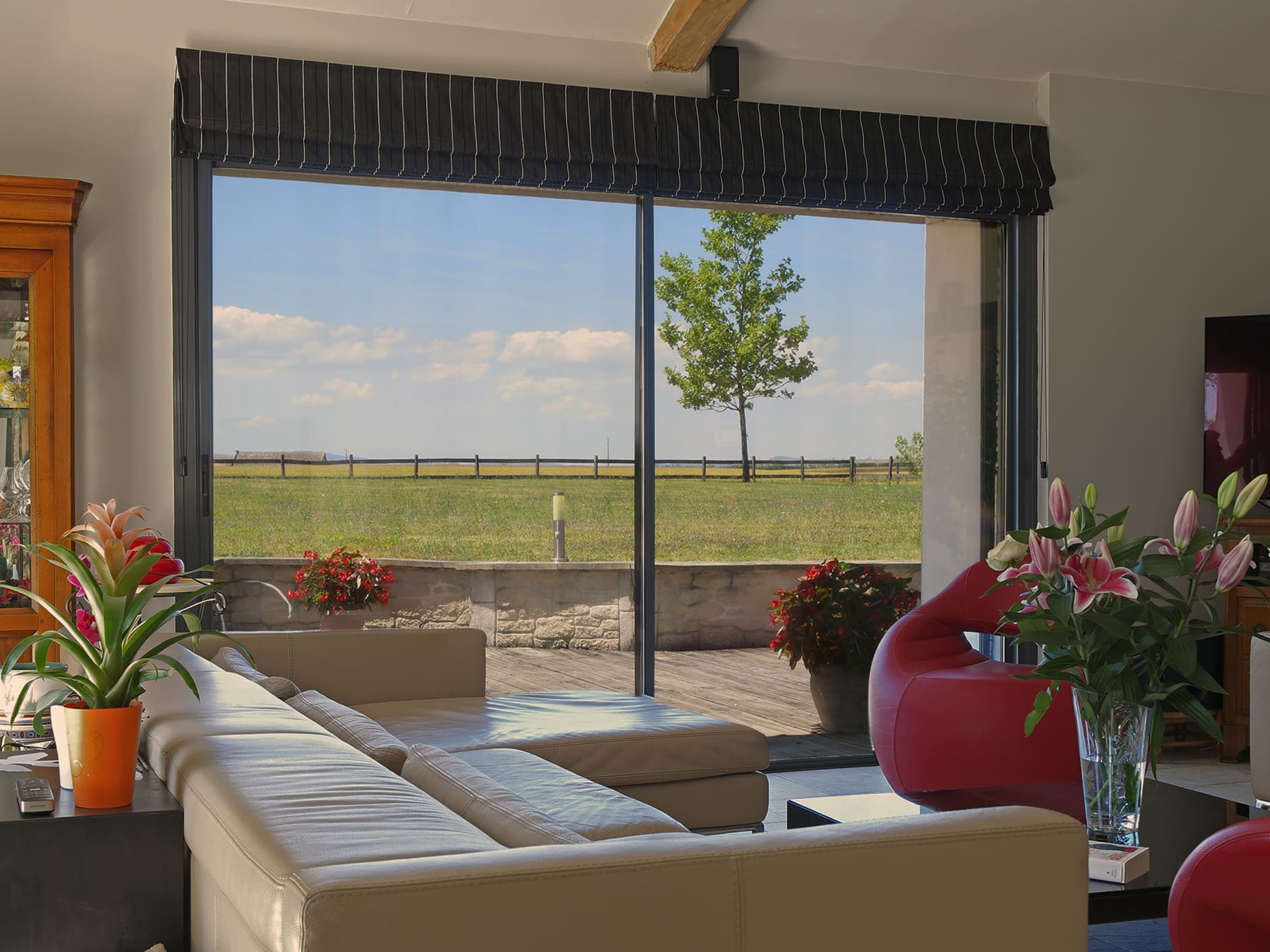 - Luminis Films - Individual Interior view with and without the metallic bronze heat protection film