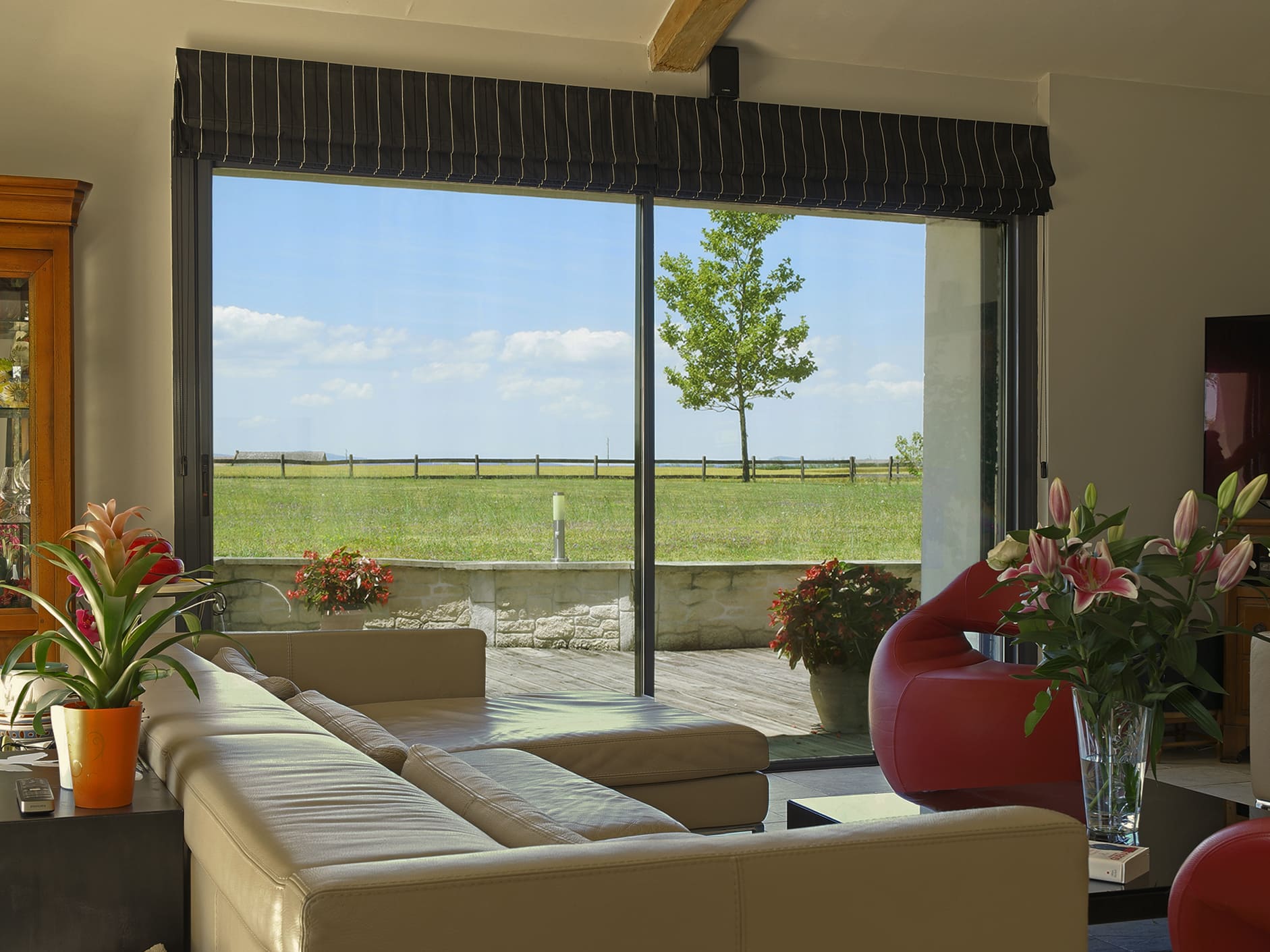 - Luminis Films - Individual Interior view with and without the gold metallic heat protection film