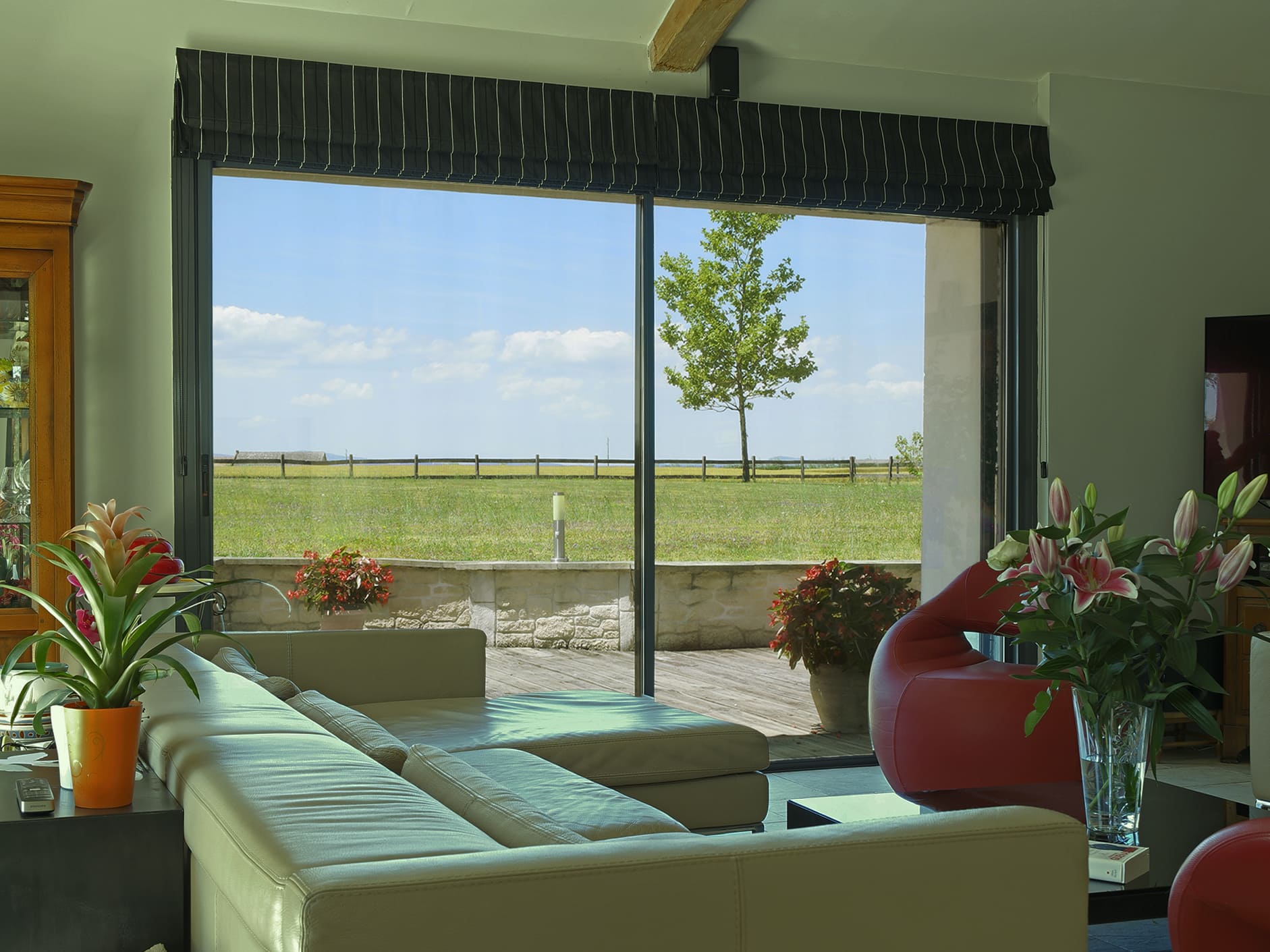 - Luminis Films - Individual Interior view with and without the green metallic heat protection film
