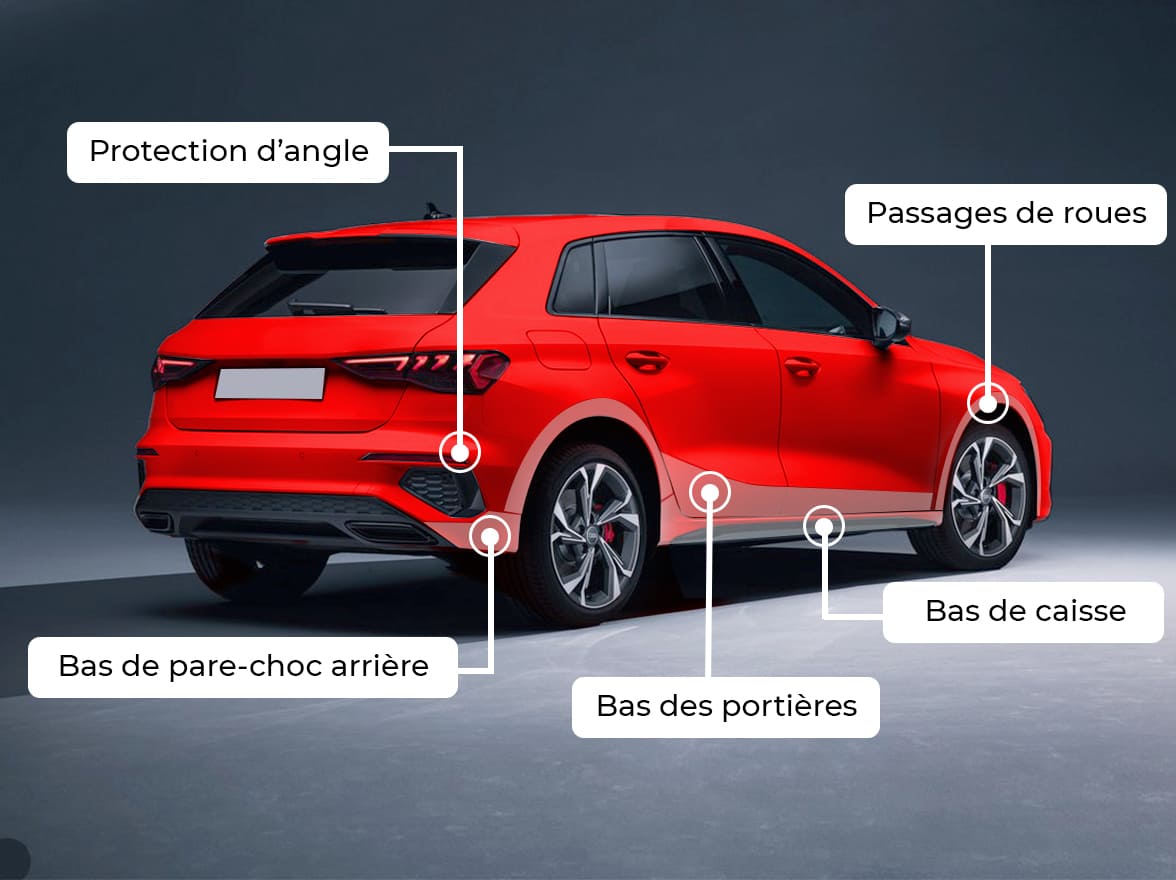 2 protections de carrosserie pour bas de portières