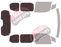 Gabarit vitrage - kit 3/4 arrière - Toyota ProAce City (1) Court 4-5 portes (depuis 2018)