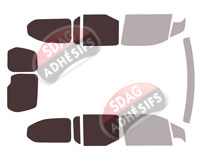 Gabarit vitrage - kit 3/4 arrière - Citroën Berlingo (3) Long 5-6 portes (depuis 2018)