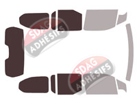 Gabarit vitrage - kit 3/4 arrière - Peugeot Rifter (1) Long 4-5 portes (depuis 2018)
