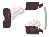 Gabarit vitrage - kit 3/4 arrière - Opel Combo (D) Utilitaire 4-5 portes (depuis 2018)
