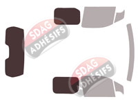 Gabarit vitrage - kit 3/4 arrière - Peugeot Rifter (1) Utilitaire 4-5 portes (depuis 2018)
