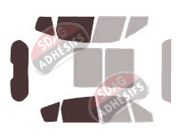 Gabarit vitrage - kit 3/4 arrière - Renault Scenic (2) Long 5 portes (2003 - 2009) Gabarit vitrage - kit 3/4 arrière - Renault Scenic (2) Long 5 portes (2003 - 2009)