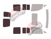 Gabarit vitrage - kit 3/4 arrière - Volkswagen Caddy (3) Life 6 portes (2004 - 2016)