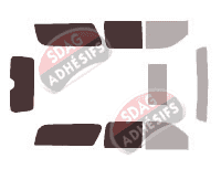 Gabarit vitrage - kit 3/4 arrière - Cadillac Escalade (2) ESV 5 portes (2002 - 2006)