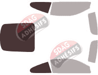 Gabarit vitrage - kit 3/4 arrière - Jaguar XK-XKR Coupe 2 portes (2006 - 2014)