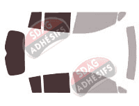 Gabarit vitrage - kit 3/4 arrière - Nissan Versa (1) 5 portes (2004 - 2013)