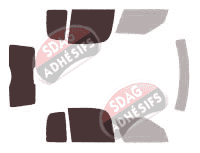 Gabarit vitrage - kit 3/4 arrière - Skoda Roomster 5 portes (2006 - 2015)