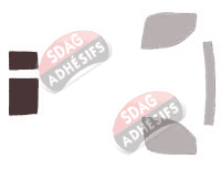 Gabarit vitrage - kit 3/4 arrière - Fiat Doblo (1) Utilitaire 4 portes (2001 - 2009)