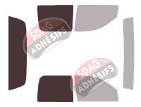 Gabarit vitrage - kit 3/4 arrière - Mitsubishi Raider (1) Pick-up 4 portes (2005 - 2010)