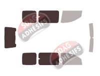 Gabarit vitrage - kit 3/4 arrière - Opel Combo (B) Tour 5 portes (2001 - 2011)
