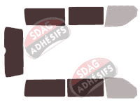 Gabarit vitrage - kit 3/4 arrière - Volkswagen Transporter T5 (5) Long 4 portes (2003 - 2015) Gabarit vitrage - kit 3/4 arrière - Volkswagen Transporter T5 (5) Long 4 portes (2003 - 2015)