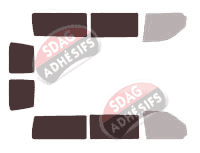 Gabarit vitrage - kit 3/4 arrière - Volkswagen Transporter T5 (5) Long 5 portes (2003 - 2015) Gabarit vitrage - kit 3/4 arrière - Volkswagen Transporter T5 (5) Long 5 portes (2003 - 2015)