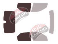 Gabarit vitrage - kit 3/4 arrière - Renault Logan (1) Berline 4 portes (2005 - 2013)