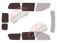 Gabarit vitrage - kit 3/4 arrière - Renault Logan (1) MCV Break 6 portes (2006 - 2013)