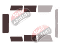 Gabarit vitrage - kit 3/4 arrière - Hummer H2 5 portes (2002 - 2012)