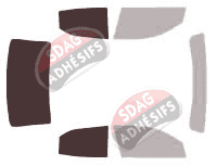 Gabarit vitrage - kit 3/4 arrière - Dodge Avenger Berline 4 portes (2006 - 2014)