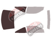 Gabarit vitrage - kit 3/4 arrière - Chevrolet Cavalier (3) Coupé 2 portes (1995 - 2005)