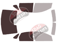 Gabarit vitrage - kit 3/4 arrière - Ford Focus (2) Berline 4 portes (2004 - 2011)