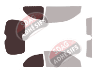 Gabarit vitrage - kit 3/4 arrière - Nissan Micra (3) 3 portes (2002 - 2010)