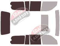 Gabarit vitrage - kit 3/4 arrière - Toyota Land Cruiser (11) SW 5 portes (2003 - 2008) Gabarit vitrage - kit 3/4 arrière - Toyota Land Cruiser (11) SW 5 portes (2003 - 2008)