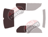 Gabarit vitrage - kit 3/4 arrière - Peugeot 306 (1) 3 portes (1998 - 2002) Gabarit vitrage - kit 3/4 arrière - Peugeot 306 (1) 3 portes (1998 - 2002)