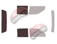 Gabarit vitrage - kit 3/4 arrière - Chevrolet Colorado (1) Crew Cab Pick-up 4 portes (2001 - 2012)