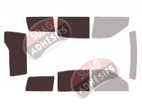 Gabarit vitrage - kit 3/4 arrière - Ford Maverick (2) 5 portes (1993 - 2001)