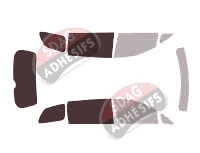 Gabarit vitrage - kit 3/4 arrière - Toyota Previa (3) 5 portes (2006 - 2019)