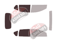 Gabarit vitrage - kit 3/4 arrière - Nissan Note 5 portes (2006 - 2013)