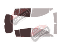 Gabarit vitrage - kit 3/4 arrière - Nissan Tiida 5 portes (2004 - 2015)