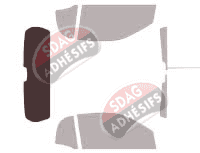 Gabarit vitrage - kit 3/4 arrière - Smart ForTwo (2) Coupe 3 portes (2007 - 2014)