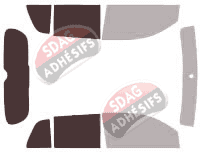 Gabarit vitrage - kit 3/4 arrière - Scion xD 5 portes (2007 - 2014)
