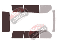 Gabarit vitrage - kit 3/4 arrière - Mercedes-Benz Classe V / EQV (1) 5 portes (1996 - 2003)