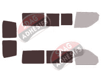 Gabarit vitrage - kit 3/4 arrière - Volkswagen Transporter T5 (5) Court 5 portes (2003 - 2015) Gabarit vitrage - kit 3/4 arrière - Volkswagen Transporter T5 (5) Court 5 portes (2003 - 2015)