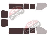 Gabarit vitrage - kit 3/4 arrière - Volkswagen Transporter T5 (5) Long 5 portes (2003 - 2015)