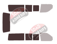 Gabarit vitrage - kit 3/4 arrière - Volkswagen Transporter T5 (5) Long 4 portes (2003 - 2015) Gabarit vitrage - kit 3/4 arrière - Volkswagen Transporter T5 (5) Long 4 portes (2003 - 2015)