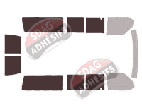 Gabarit vitrage - kit 3/4 arrière - Volkswagen Transporter T4 (4) Long 5 portes (1990 - 2003)