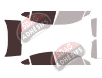 Gabarit vitrage - kit 3/4 arrière - Citroën C5 (2) Berline 4 portes (2008 - 2018)