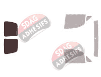 Gabarit vitrage - kit 3/4 arrière - Hyundai H1 (1) Utilitaire 4 portes (1997 - 2007)