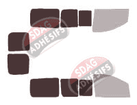 Gabarit vitrage - kit 3/4 arrière - Fiat Scudo (2) Court 6 portes (2007 - 2017)