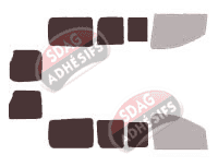 Gabarit vitrage - kit 3/4 arrière - Fiat Scudo (2) Court 6 portes (2007 - 2017)